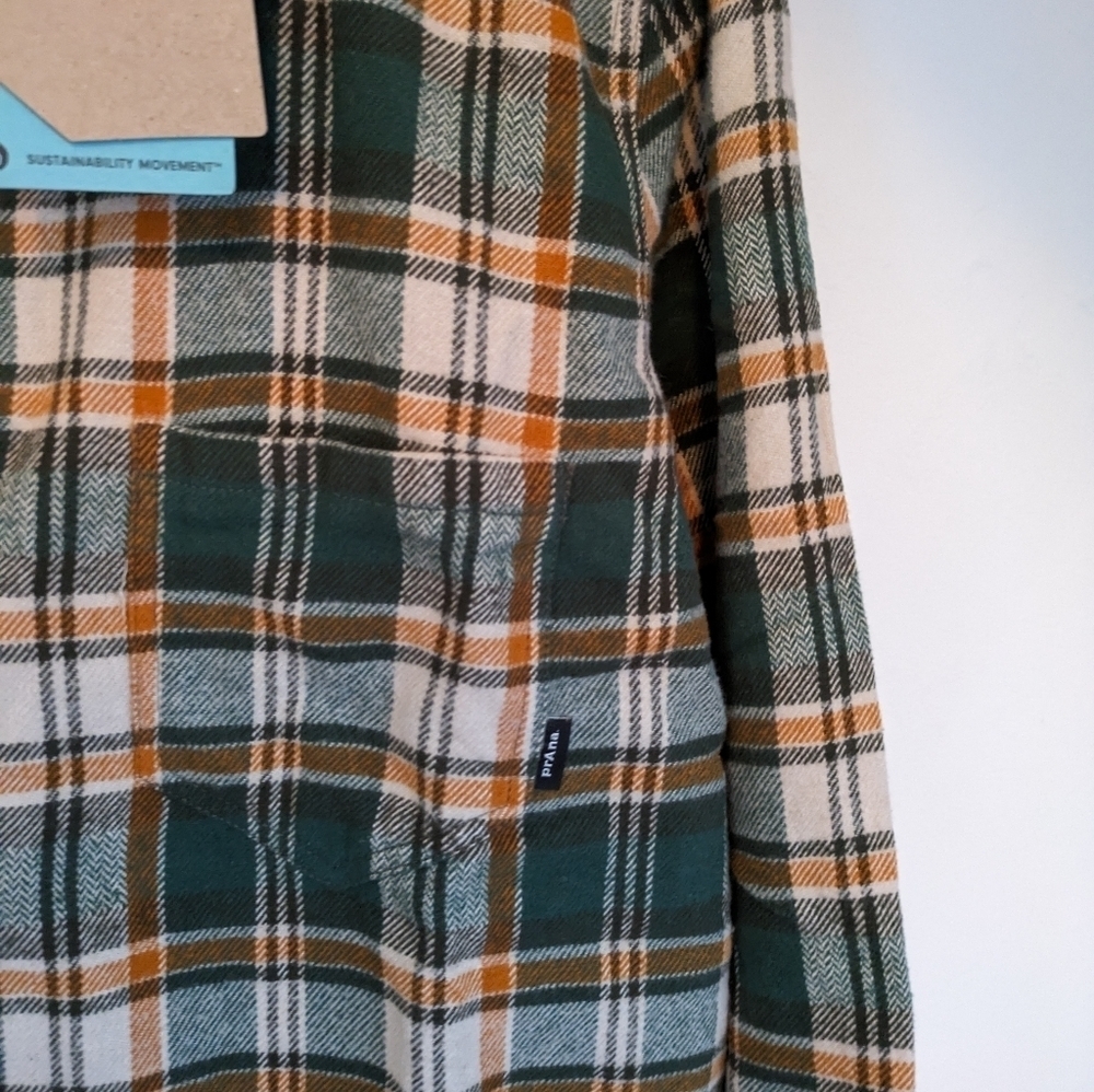 PRANA Women's Golden Canyon Cotton Flannel Button Down Shirt Shacket Size L - Picture 4 of 10